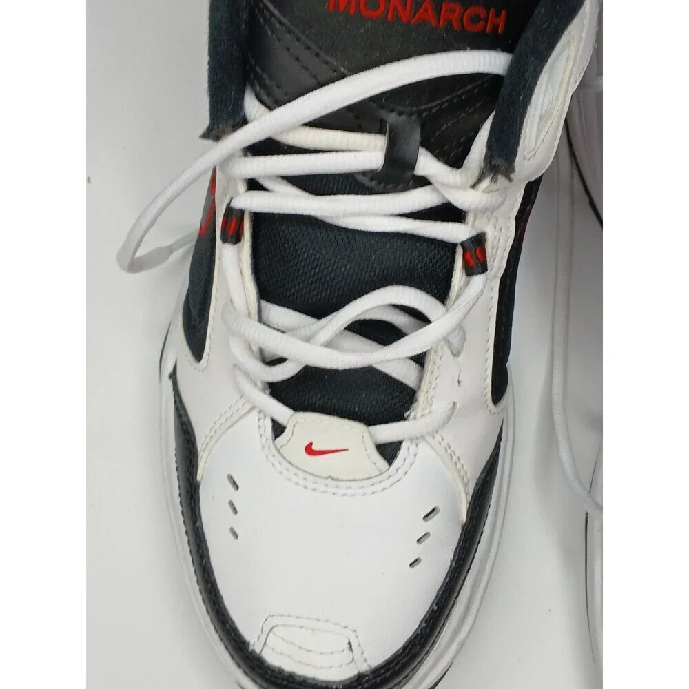 Nike Air Monarch IV Men’s Sneakers White Black Red Athletic Training Shoes